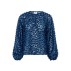 Bluse midnatsblå "NilsineSZ" m/ fjerdetaljer - Saint Tropez