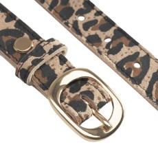 Bælte m/ leopard print og guldfarvet spænde - Depeche