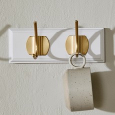 Knagerække "Edgy" hvid m/ 2 knager - Nordal - L: 20