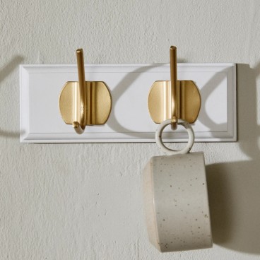 Knagerække "Edgy" hvid m/ 2 knager - Nordal - L: 20