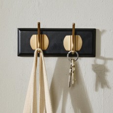 Knagerække "Edgy" sort m/ 2 knager - Nordal - L: 20