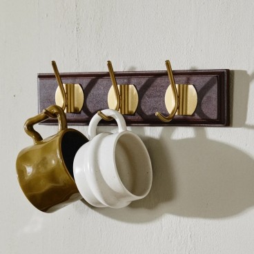 Knagerække "Edgy" brun m/ 3 knager - Nordal - L: 30