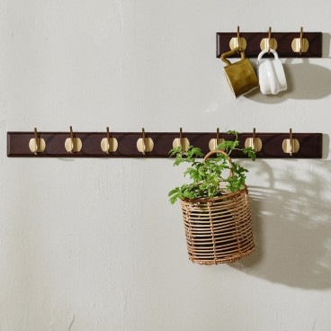 Knagerække "Edgy" mørkebrun m/ 8 knager - Nordal - L: 90