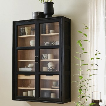 Vægskab "Viva" sort m/ 2 låger - Nordal H: 120