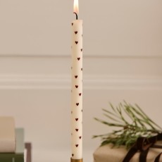 Kertelys m/ røde hjerter - Ib Laursen H: 20 cm