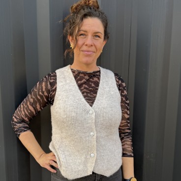 Bluse "ZulvirSZ" sort/brun m/ dyreprint - Saint Tropez