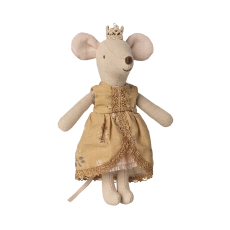 Prinsessemus i karry/guld kjole og krone - Maileg - Storesøster
