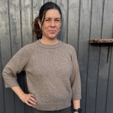 Strik "NovaSZ" støvet lysebrun m/ glimmer - Saint Tropez