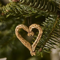 Hjerte t/ ophæng m/ brunt bånd ps. m/ 10 stk. - Ib Laursen - H: 8,5