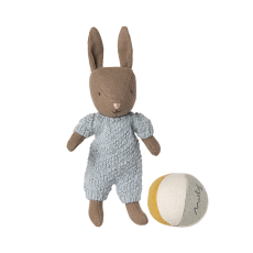 Kanin sæt micro brun i blå m/ bold - Maileg H: 11