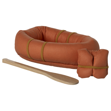 Gummibåd t/ mus - Maileg m/ redningsvest og pagaj