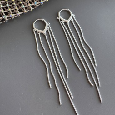 Øreringe - Friihof + Siig "Lia Tassel" sølvbelagt