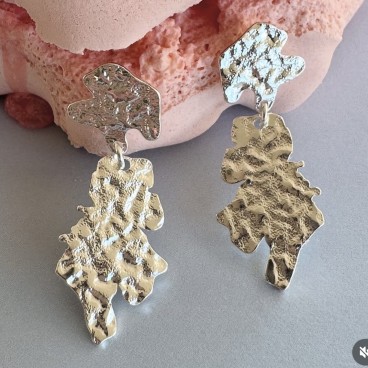 Øreringe / ørestikker - Friihof + Siig "Honda" sølvbelagt