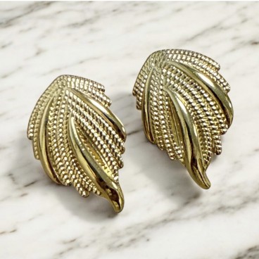 Øreringe / ørestikker - Friihof + Siig - guldbelagt "Chris" STOR