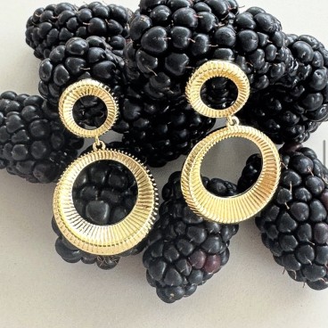 Øreringe / ørestikker - Friihof + Siig - guldbelagt "Eclipse"