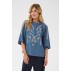 Bluse "OnayaSZ" blød denim m/ broderi - Saint Tropez