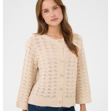 Cardigan "OngelikaSZ" råhvid m/ fine knapper - Saint Tropez