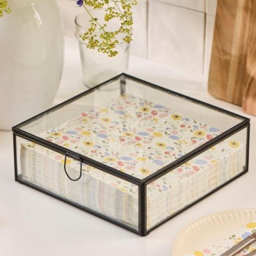 Glasæske m/ låg t/ servietter - Ib Laursen