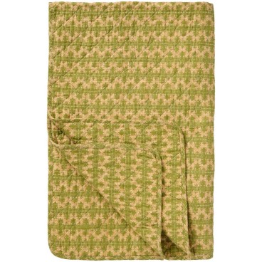 Quilt / Vattæppe m/ grønt mønster - Ib Laursen 130x180
