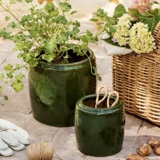 Krukke dyb grøn "Saigon" - Ib Laursen Sæt á 2 stk.