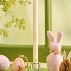 Kertelys m/ gul Happy Easter - Ib Laursen H: 20 cm