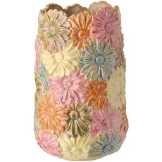 Vase  m/ blomster "Daisy" multifarvet - Ib Laursen H: 27