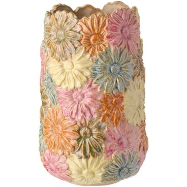 Vase  m/ blomster "Daisy" multifarvet - Ib Laursen H: 27