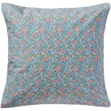 Pudebetræk m/ blå, rosa og gule blomster - Ib Laursen 60x60