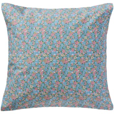 Pudebetræk m/ blå, rosa og gule blomster - Ib Laursen 60x60