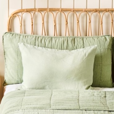Pudebetræk t/ gavlpude pistacie quiltet forside - Ib Laursen - 50x90