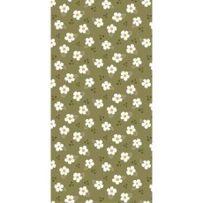 Servietter grøn m/ hvide blomster - Ib Laursen 16 stk.