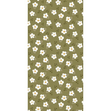 Servietter grøn m/ hvide blomster - Ib Laursen 16 stk.