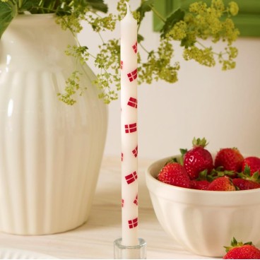 Kertelys m/ Dannebrog - Ib Laursen H: 20 cm