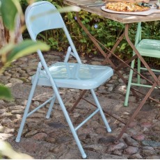 Klapstol metal lyseblå - Ib Laursen