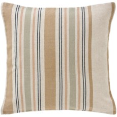 Pudebetræk hørfarvet m/ forskellige striber - Ib Laursen 50x50