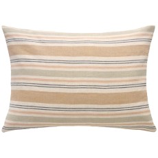 Pudebetræk hørfarvet m/ forskellige striber - Ib Laursen 50x70