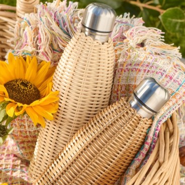 Termoflaske natur polyrattan - Ib Laursen 500 ml