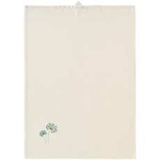 Viskestykke råhvid "Flora" m/ blå skærmblomst - Ib Laursen 50x70