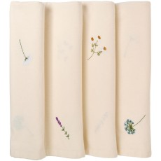 Dug "Flora" råhvid m/ broderede blomster - Ib Laursen 150x250