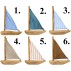 Skib m/ enkelt sejl "Nautico" - Ib Laursen vælg. ml. 6 forsk.