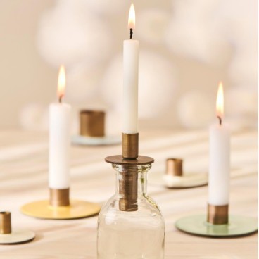 Stage til flaske med messingfinish t/ kertelys - Ib Laursen