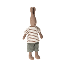 Hare / drengekanin brun m/ stribet bluse og bukser - Maileg - Str. 2