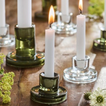 Stage i grønt glas t/ kertelys - Ib Laursen