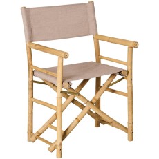 Instruktørstol bambus m/ hørfarvet stof - Ib Laursen