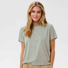 T-shirt "HagaSZ" støvet sart grøn m/ glimmer - Saint Tropez