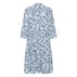 Kjole "EdaSZ" lyseblå  m/ mørkeblå blomster - Saint Tropez