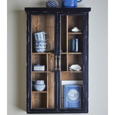 Skab "Hazem" sort m/ glaslåger & rumdeler - Bloomingville H: 80