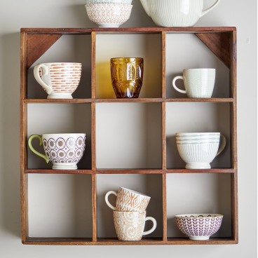 Væghylde natur m/ 9 rum "Tilo" - Bloomingville H: 53 cm