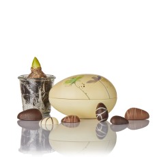 Påskeæg sart gul m/ mix marcipanæg - Cocoture 275 g