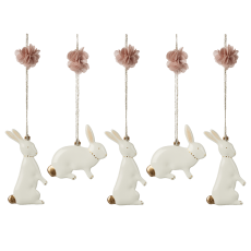 Påskeharer metalornamenter i æske - Maileg - 5 stk.
